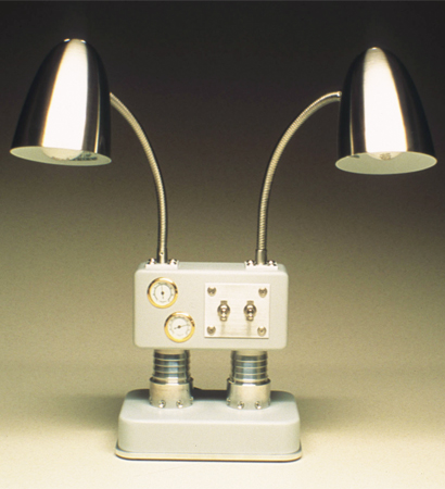 grey dual lamp with gauges