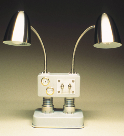 Urban Lamp grey dual lamp with gauges